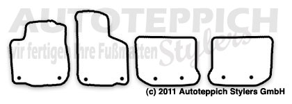 Schnittmuster Fussmatten VW Golf4_1J_97-03 Das Schnittmuster für Fussmatten VW Golf4_1J-97-03