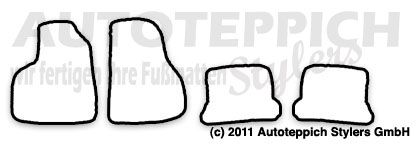 Schnittmuster Fussmatten VW Golf1_Cabrio_79-93 Das Schnittmuster für Fussmatten VW Golf 1_Cabrio_79-93