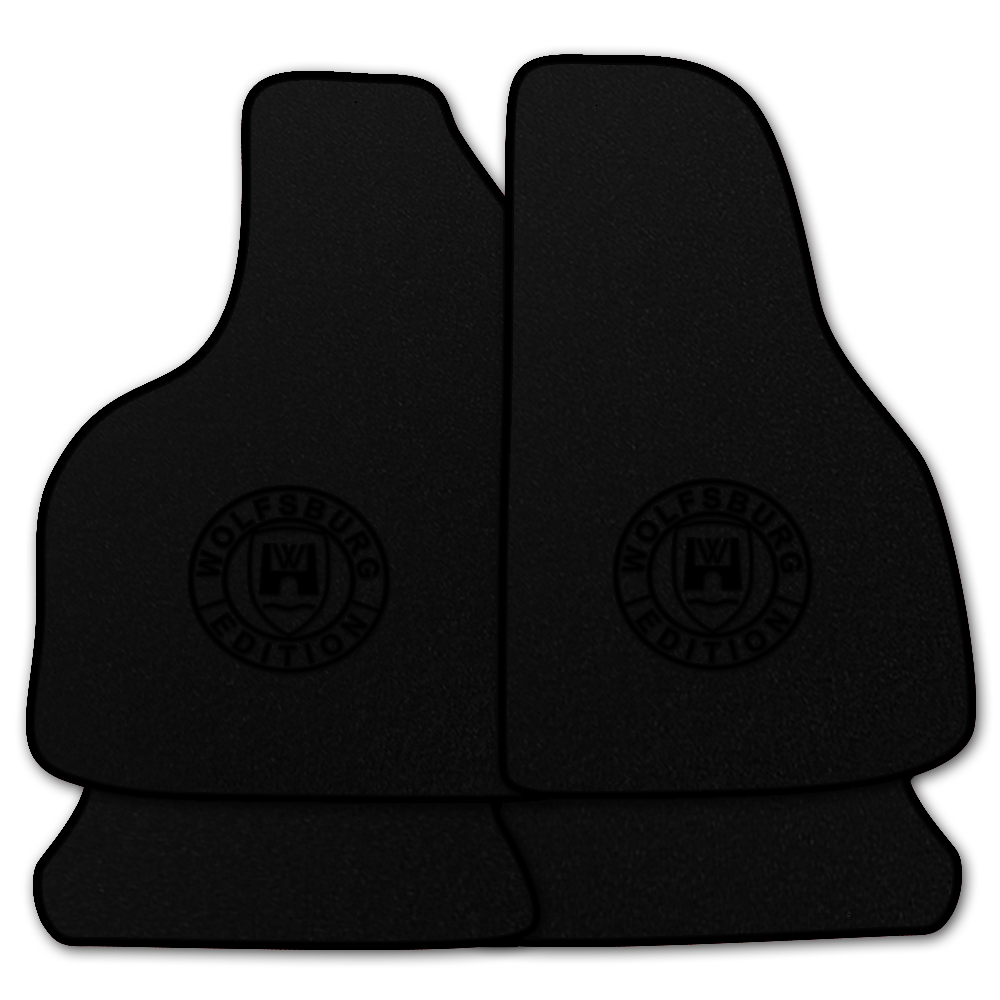 Wolfsburg Edition Matten 300 schwarz Schwarze Fußmatten mit dem Wolfsburg WOB Logo und Rand in schwarz.