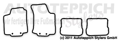 Schnittmuster Fussmatten VW Golf4_Cabrio_97-02 Das Schnittmuster für Fussmatten VW Golf4_Cabrio_97-02