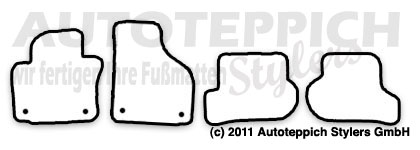 Schnittmuster Fussmatten VW Golf6_1K_08- Das Schnittmuster für Fussmatten VW Golf6_1K-08-