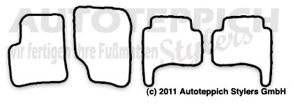 Schnittmuster Fussmatten VW Toureg_02- Das Schnittmuster für Fussmatten VW Touareg_02-
