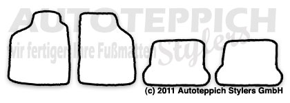 Schnittmuster Fussmatten VW Golf2_T19E_83-92 Das Schnittmuster für Fussmatten VW Golf 2_T19E_83-92