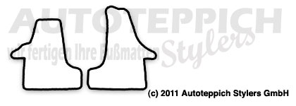 Schnittmuster Fussmatten VW T5_2tlg_ab03- Das Schnittmuster für Fussmatten VW T5_2tlg_ab03-