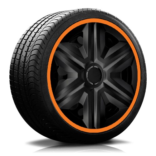 RKK21 15" Radkappen Fast Line schwarz / orange