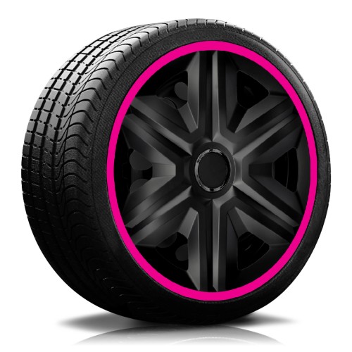 RKK21 15" Radkappen Fast Line schwarz / pink